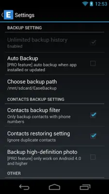 Ease Backup android App screenshot 1